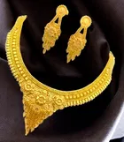 Alloy Choker Necklace with Earrings for Women 