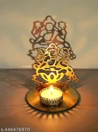 Wooden Sri Ganesh-Laxmiji & Om Shadow Diya Holder 