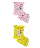 Hosiery Cotton Sleeveless Top & Bottom Clothing Set for Girls 