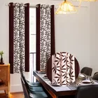 Alaqsa Brown Floral Polyester Window Curtain 5Ft Pack Of 1