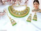 Green Uncut Kundan Pearl Classic Choker Set for Women 