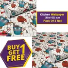 Vinyl Wallpaper for Kitchen Wall 