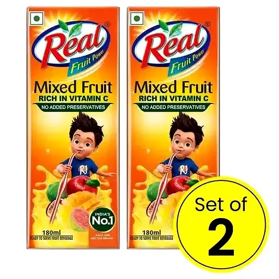 रियल मिक्स्ड फ्रूट जूस 2X180 ml (सेट ऑफ़ 2)