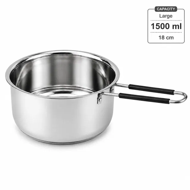 सिंपलहोम हल्के वज़न का स्टील सॉस पैन, 1500 ml, 18cm