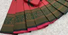 Litchi Silk Zari Embroidered Saree for Women, Dark Pink 
