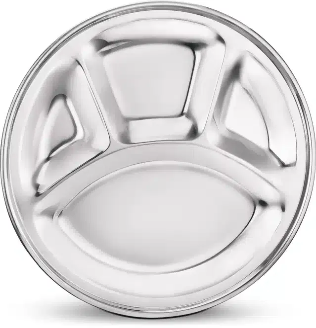 4 in 1 Compartments Dinner Plate (Silver)