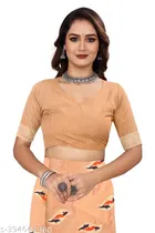 Cotton Linen Zari Woven Saree for Women 