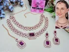 Rose Gold Finish 2 Layer Bollywood Inspired Necklace Set for Women 