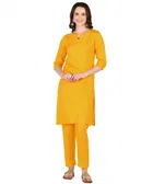 Viscose Rayon Embroidered A-Line Kurti with Pant 