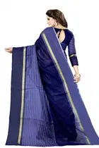 Polycotton Striped Saree for Women 