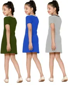 Graphic Print Shift Dress for Girls, Pack of 3 