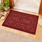 Felt Welcome Anti-Slip Door Mat [37x57 cm] Maroon