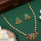 Brass Necklace with Earrings for Women 