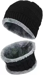 Woolen Cap with Neck Warmer for Men & Women 