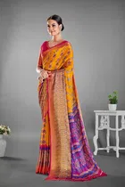 Moss Chiffon Printed Saree for Women 