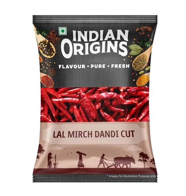 इंडियन ओरिजिन्स लाल मिर्च डंडी कट 50 g