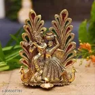 Oxide Metal Radha Krishna Idol with Diya, Pack of 5 