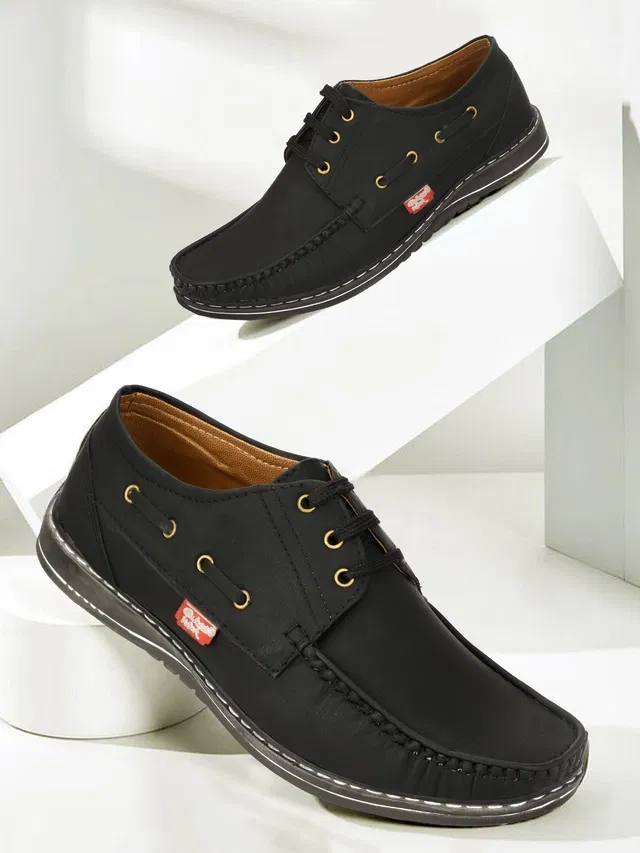 Derby Casual Shoes for Men (Black, 10)
