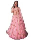Net Embroidred Semi Stiched Lehenga Choli for Women 