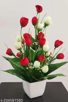 Plastic Artificial Flower With Pot,Multicolour