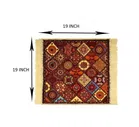 Alaqsa Classy Velvet feel Pooja Mat 19x19inch Multicolor Pack of 2
