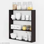 Wooden Triple Layer Wall Shelves For Home, Black