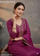 Chanderi Cotton Punjabi/All Over Suits Semi-Stitched Suits 