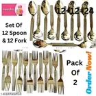 Stainless Steel 12 Pcs Spoons with 12 Pcs Forks 