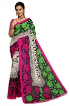 Kanooda Prints Georgette Women Saree With Un-stitched Blouse 