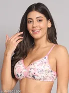 Cotton Blend Printed Padded Bra for Women 