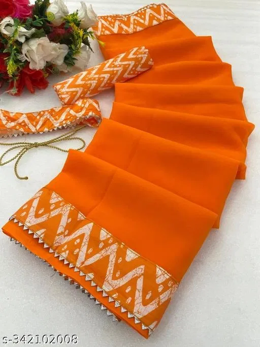Beautiful Saree for Women (Orange)