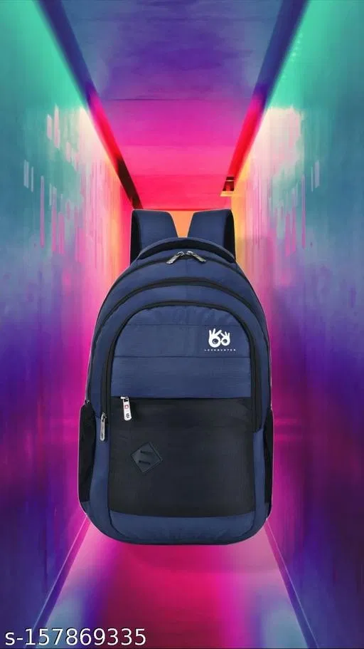 Polyester Backpack for Men & Women, Navy Blue