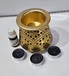 Metal Decorative Electric Moroccan-Style Oil Burner with Oil 
