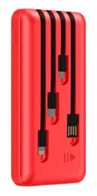 BINORI, 4WIRE RED 10000 mAh 11 W Power Bank (Lithium-ion)