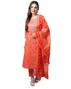 Cotton Cambric Printed Kurta Set for Women 