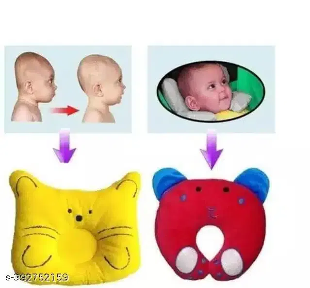 Pillow for Baby (Red & Yellow, Pack of 2)