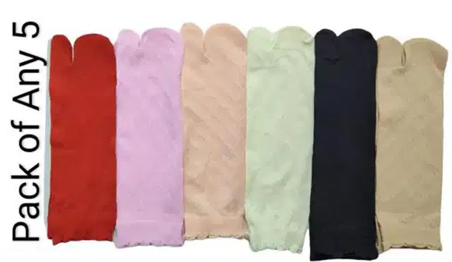 Ankle Length Socks for Women & Girls (Multicolor, Set of 5)