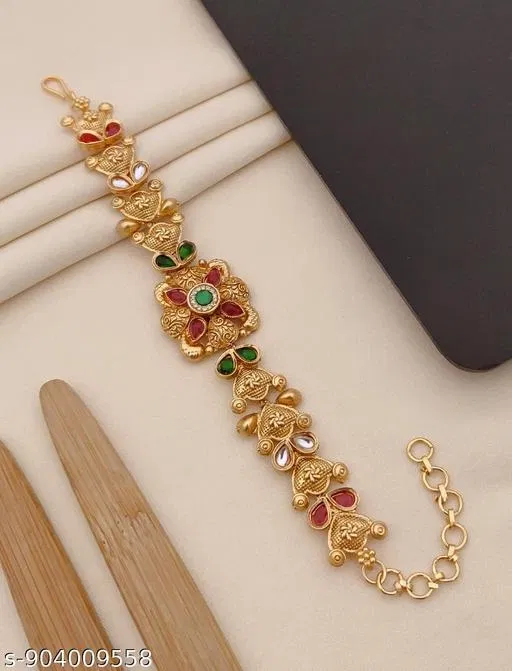 Designer Bracelet for Women (Gold, Free Size)