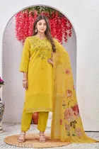 Cotton Silk Kurti With Bottomwear for Women 