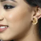 Brass Pearl Studs Earrings for Women 