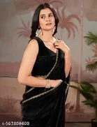 Jimmy Choo Solid Saree For Women, Black