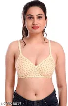 Cotton Blend Printed Padded Bra for Women 