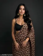 Tiger Digital Printed Satin Saree for Women 