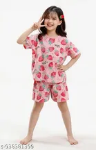 Cotton Blend Night Suit for Girls 