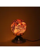 Afast Glass Table Lamp with Decorative Glass Shade and Metal Fitting - Elegant Brown and Gold Design 