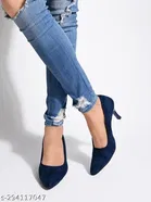 Solid Suede Pumps for Women 