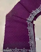 Georgette Solid Saree For Women, Purple