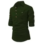 Trendy Cotton Full Sleeves Short Kurta For Men 
