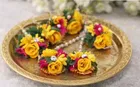 Bridal Artificial Flower Jewellery Set, Multicolour, Pack of 12