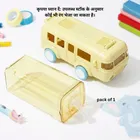 Plastic Bus Shape Sipper Bottle for Kids, Multicolor 